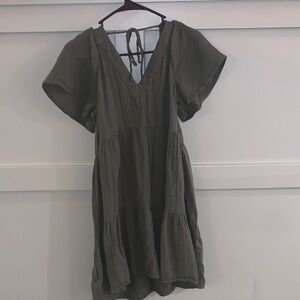 Old Navy Olive Green V-Neck Dress